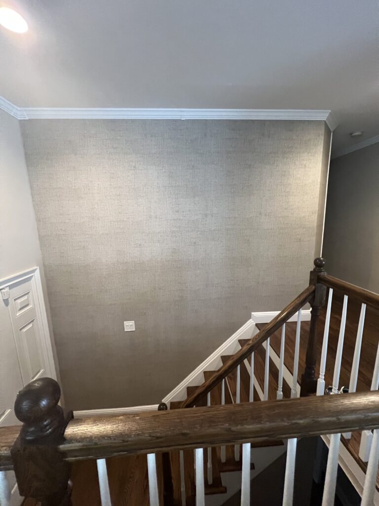 Wallpaper over staircase